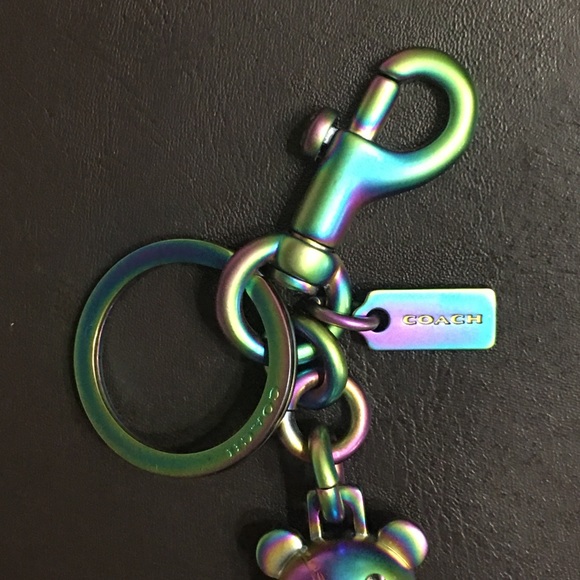 Coach Hologram Iridescent Teddy Bear Bag Charm - Picture 8 of 8
